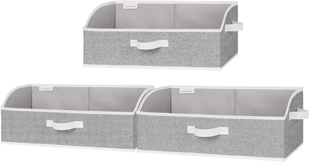 StorageWorks Closet Storage Bins, Trapezoid Organizer Box for Shelves, Fabric - Picture 1 of 6